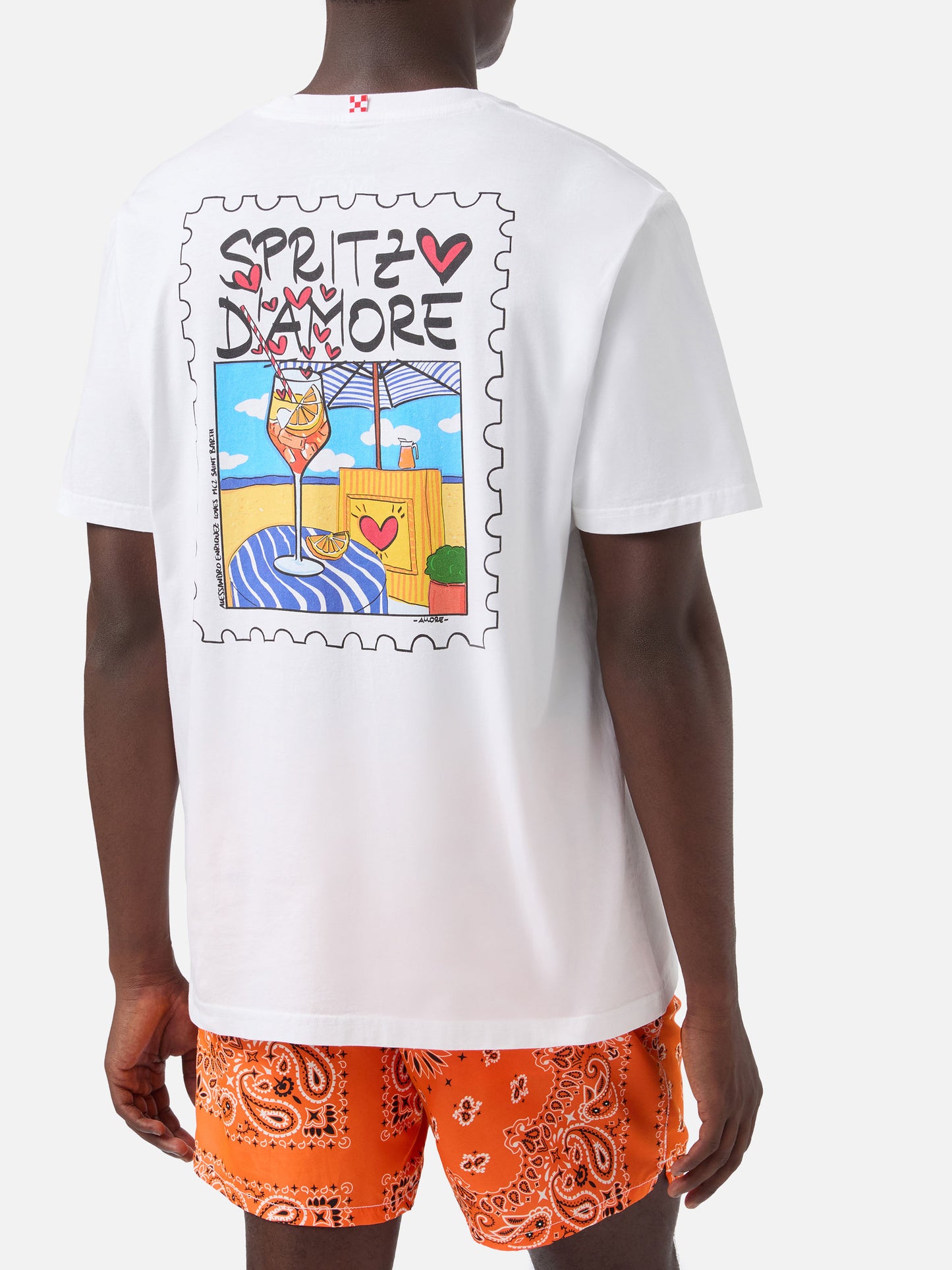 T-shirt Portland bianca con illustrazione Spritzo d’Amore