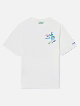 T-shirt Portland bianca con illustrazione Gin Tonic Drink