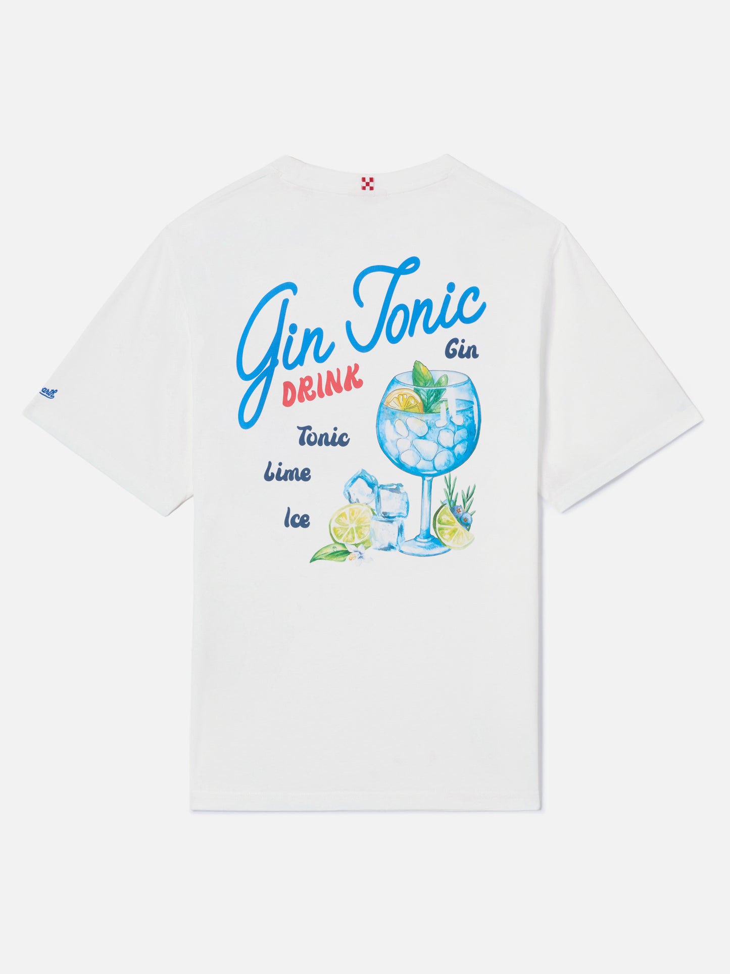 T-shirt Portland bianca con illustrazione Gin Tonic Drink