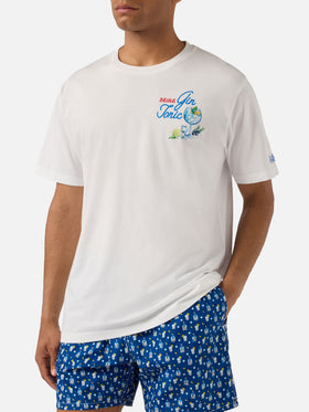 T-shirt Portland bianca con illustrazione Gin Tonic Drink