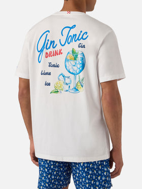 T-shirt Portland bianca con illustrazione Gin Tonic Drink