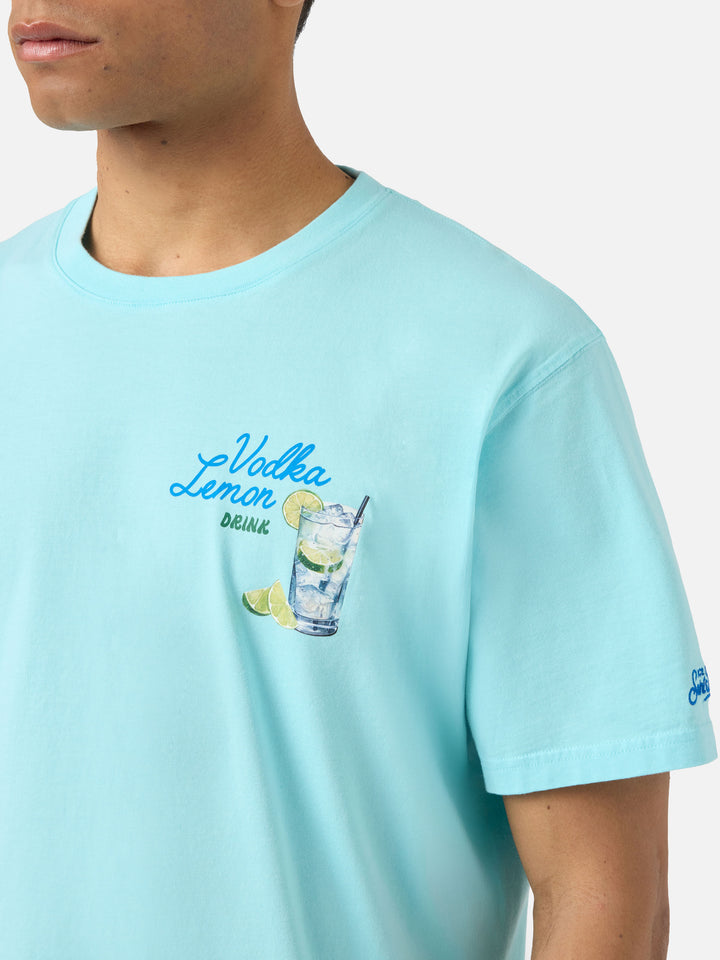 T-shirt Portland verde acqua con illustrazione Vodka Lemon Drink