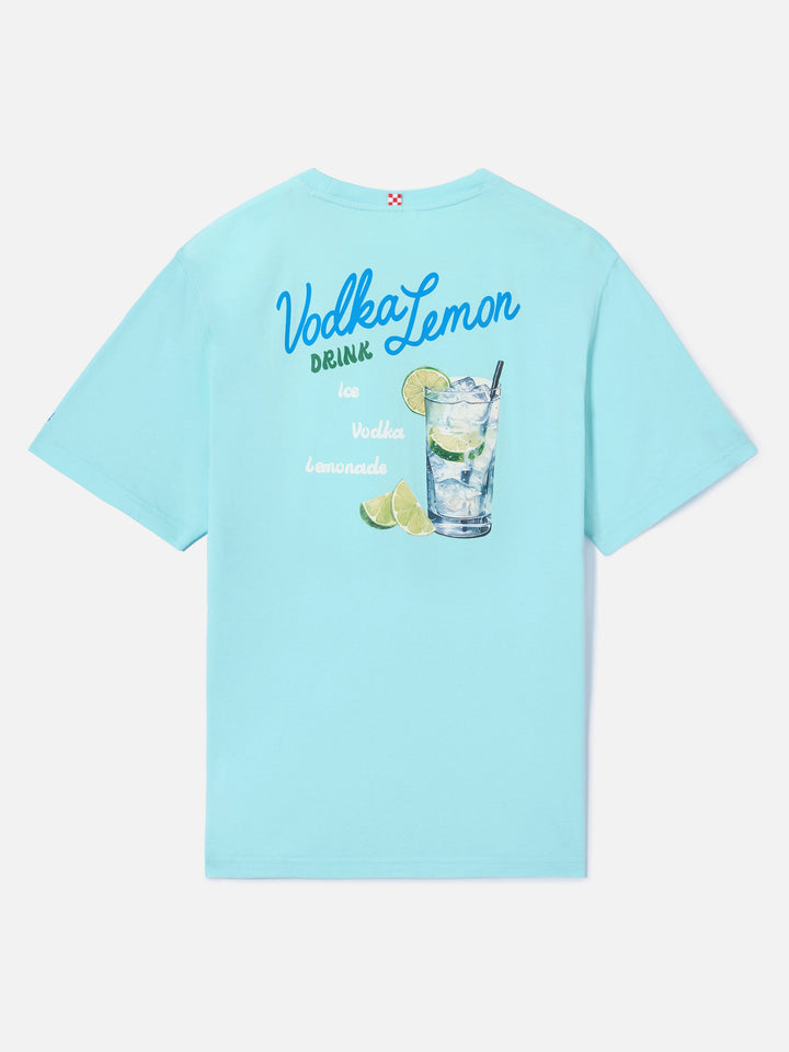 T-shirt Portland verde acqua con illustrazione Vodka Lemon Drink