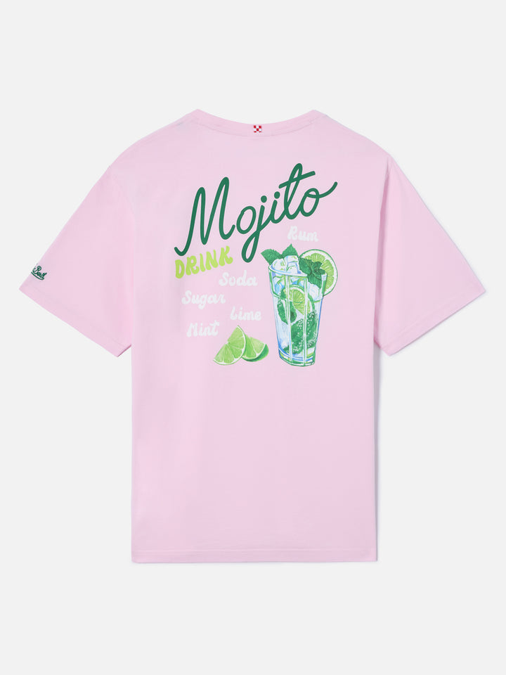T-shirt Portland rosa con illustrazione MoJito Drink