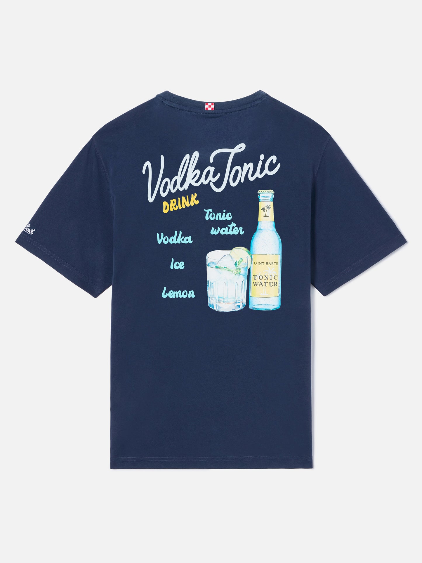 Blue Portland t-shirt with Vodka Tonic Drink illustration