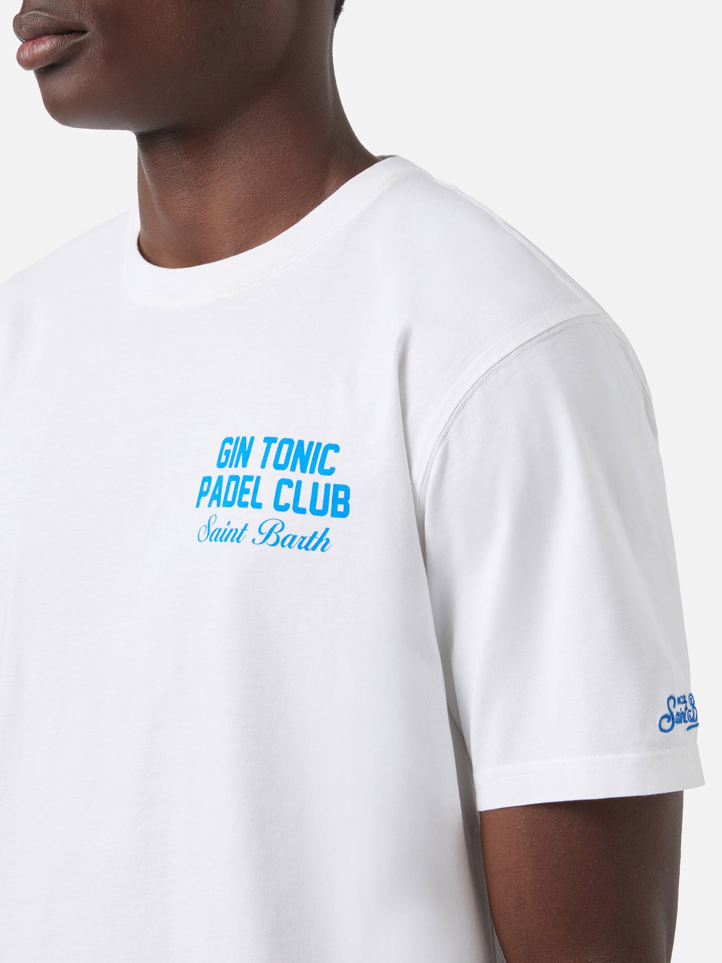 T-shirt Portland bianca con illustrazione Gin Tonic Padel Club