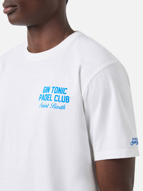 T-shirt Portland bianca con illustrazione Gin Tonic Padel Club