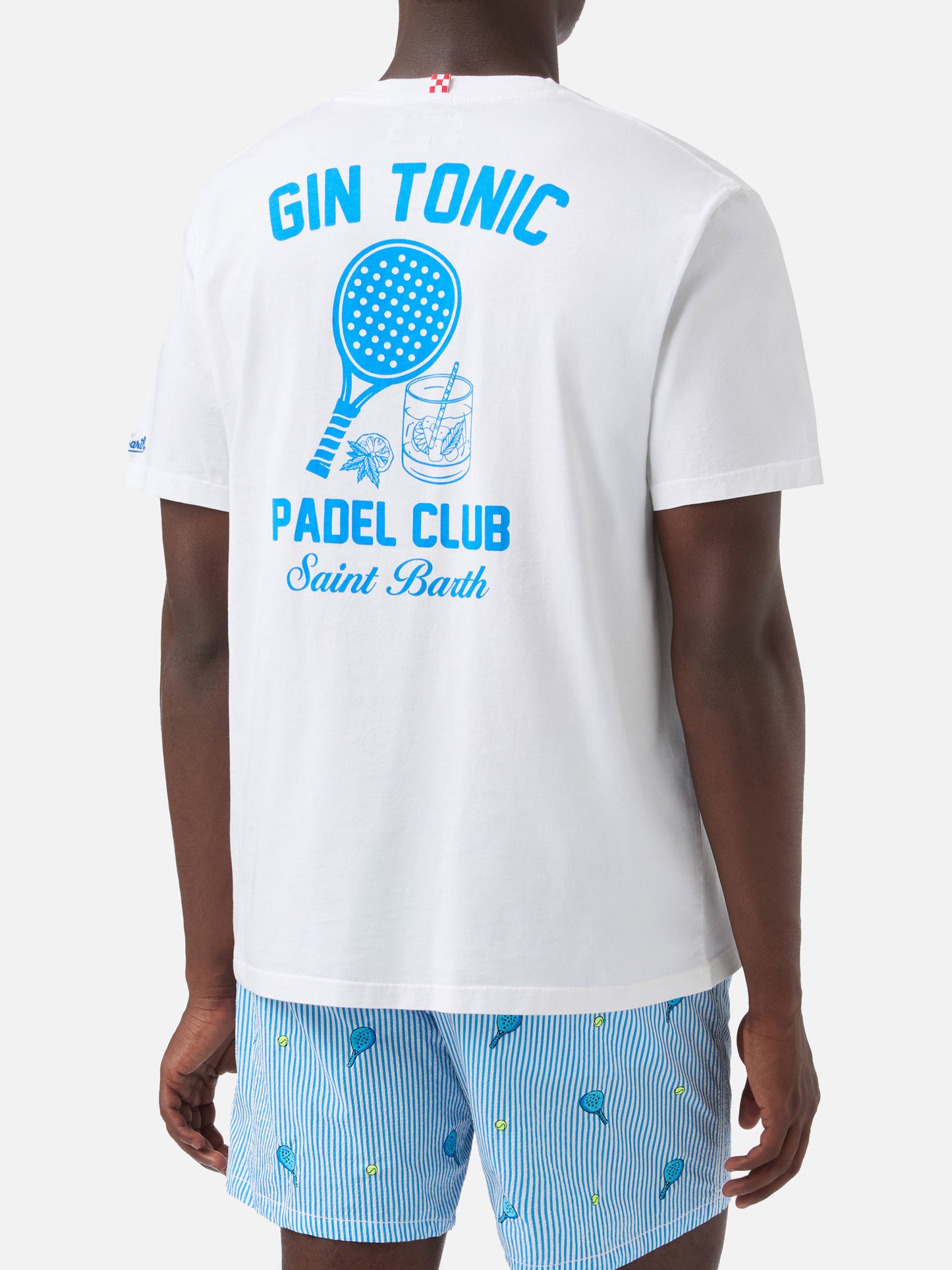 T-shirt Portland bianca con illustrazione Gin Tonic Padel Club