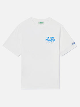 T-shirt Portland bianca con illustrazione Gin Tonic Padel Club