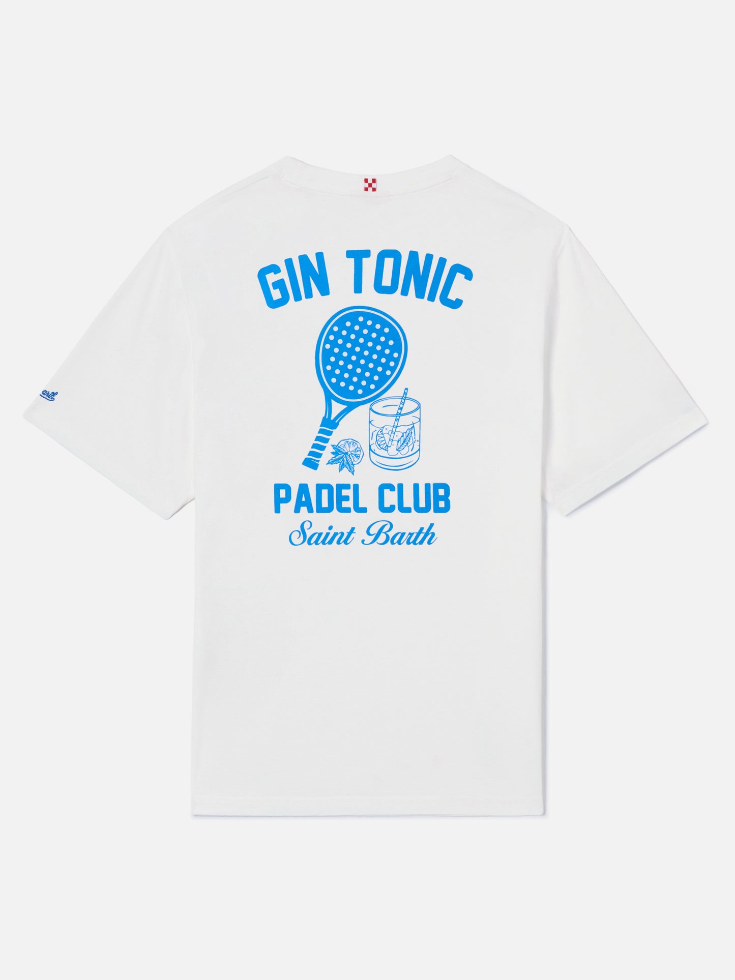T-shirt Portland bianca con illustrazione Gin Tonic Padel Club