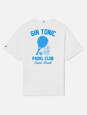 T-shirt Portland bianca con illustrazione Gin Tonic Padel Club