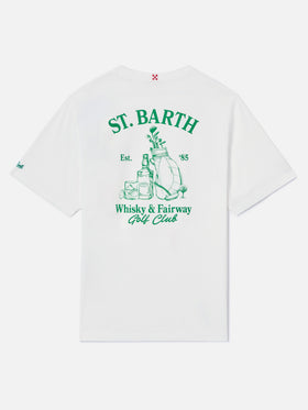 T-shirt Portland bianca con illustrazione Whisky & Fairway Golf Club