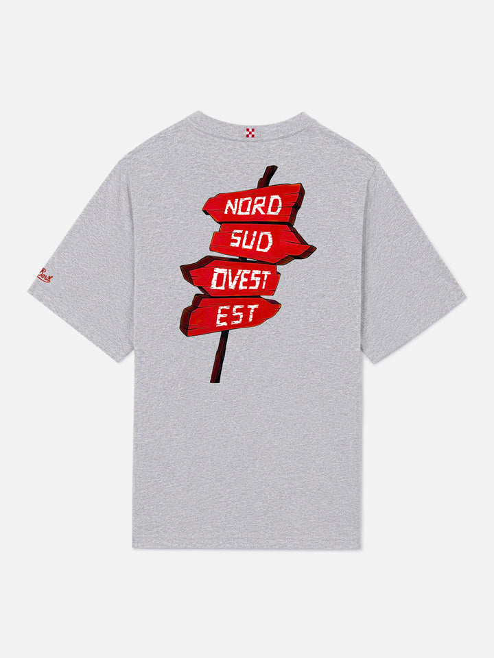 T-shirt portland grigia con grafica Nord Sud Ovest Est | 883 SPECIAL EDITION