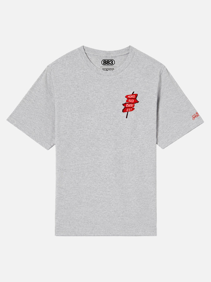 T-shirt portland grigia con grafica Nord Sud Ovest Est | 883 SPECIAL EDITION