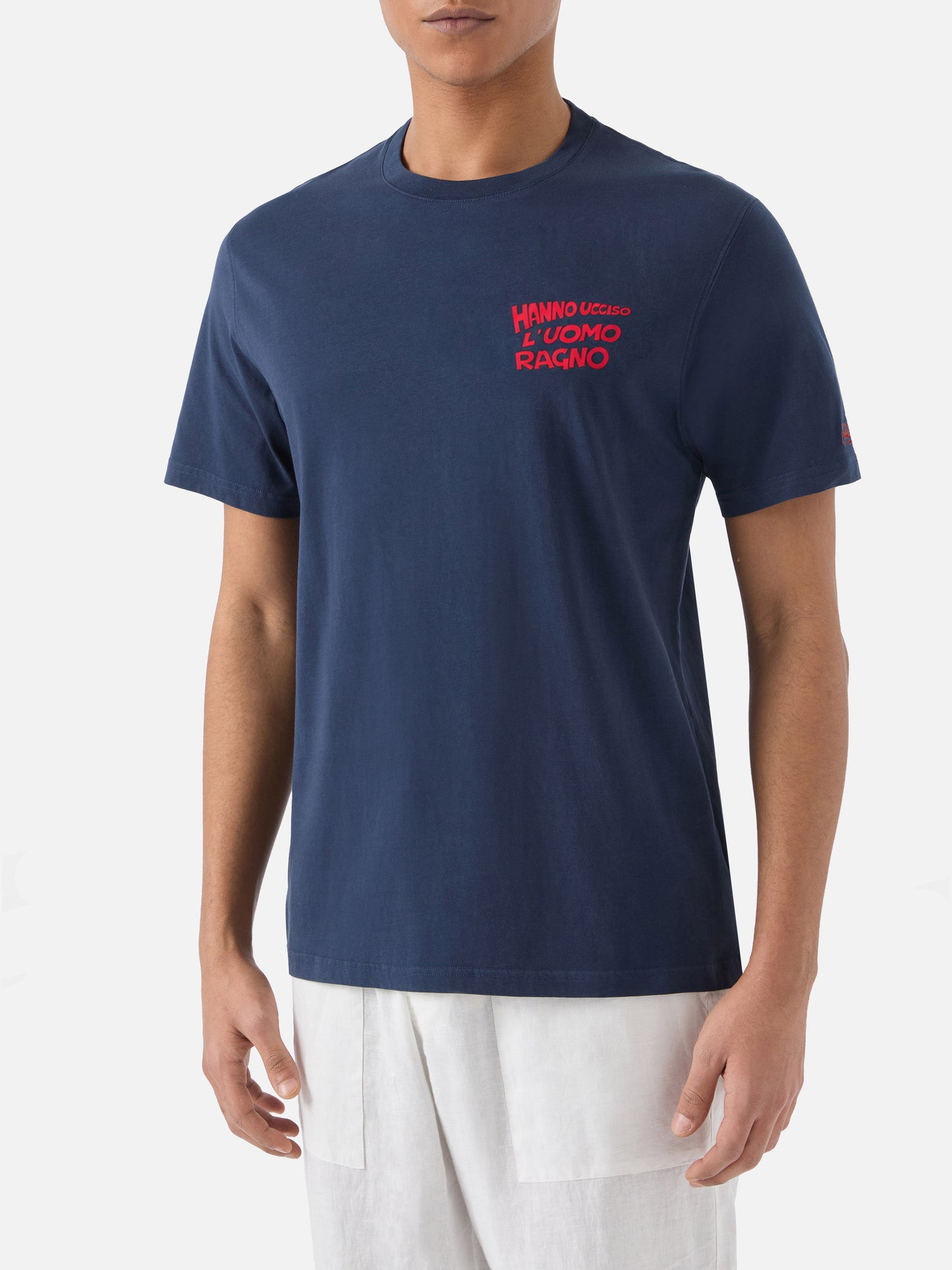 Blue Portland-T-Shirt mit Hanno ucciso l’uomo ragno-Grafik | Special Edition 