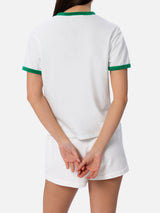 Woan Baumwollfrottee-T-Shirt „Priscilla“ mit Rundhalsausschnitt und Paspelierung |  AUSTRALIAN BRAND SPECIAL EDITION