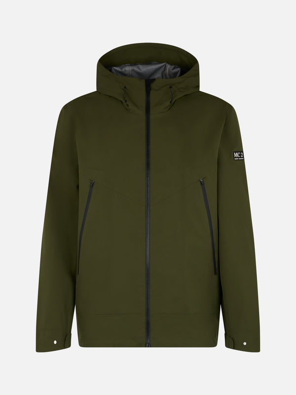 Man military green 3-layers hooded jacket Parson