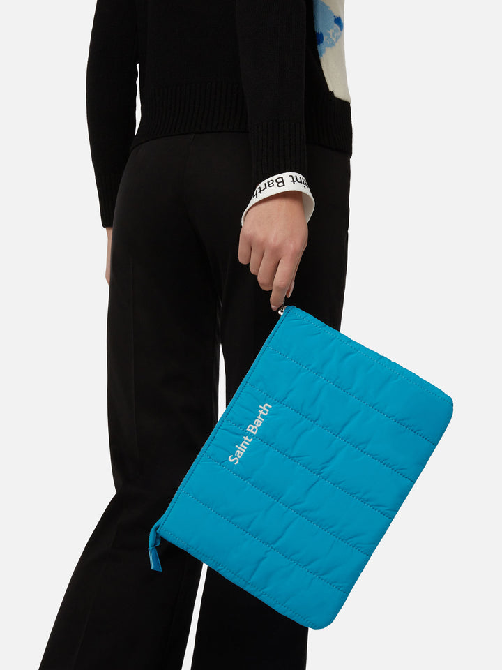 Turquoise quilted Puffer Pochette - MC2 Saint Barth