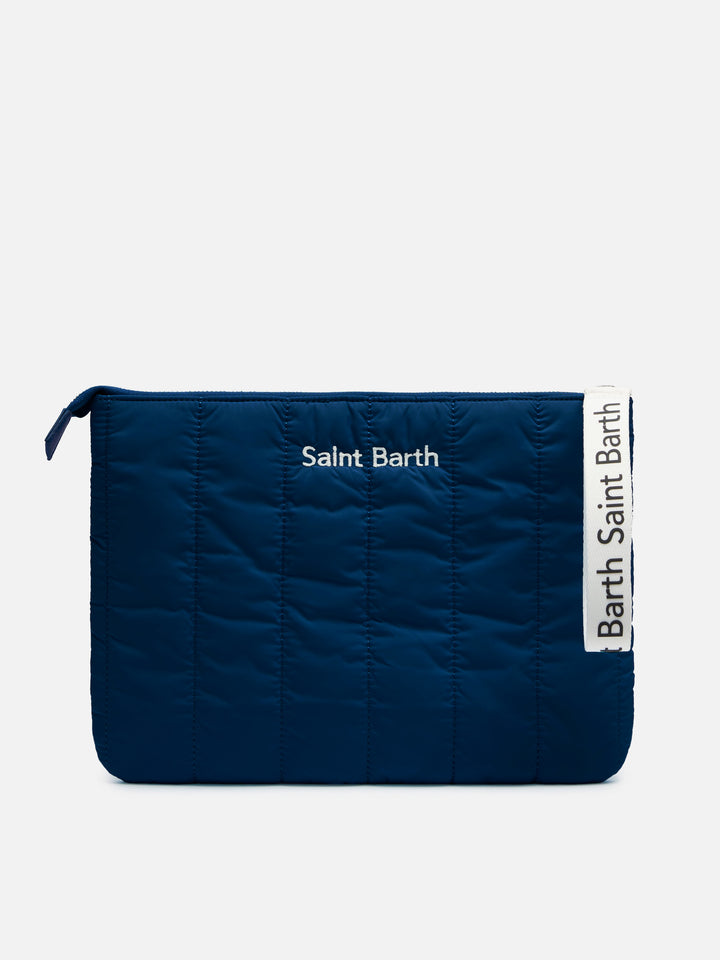 Navy blue quilted Puffer Pochette - MC2 Saint Barth