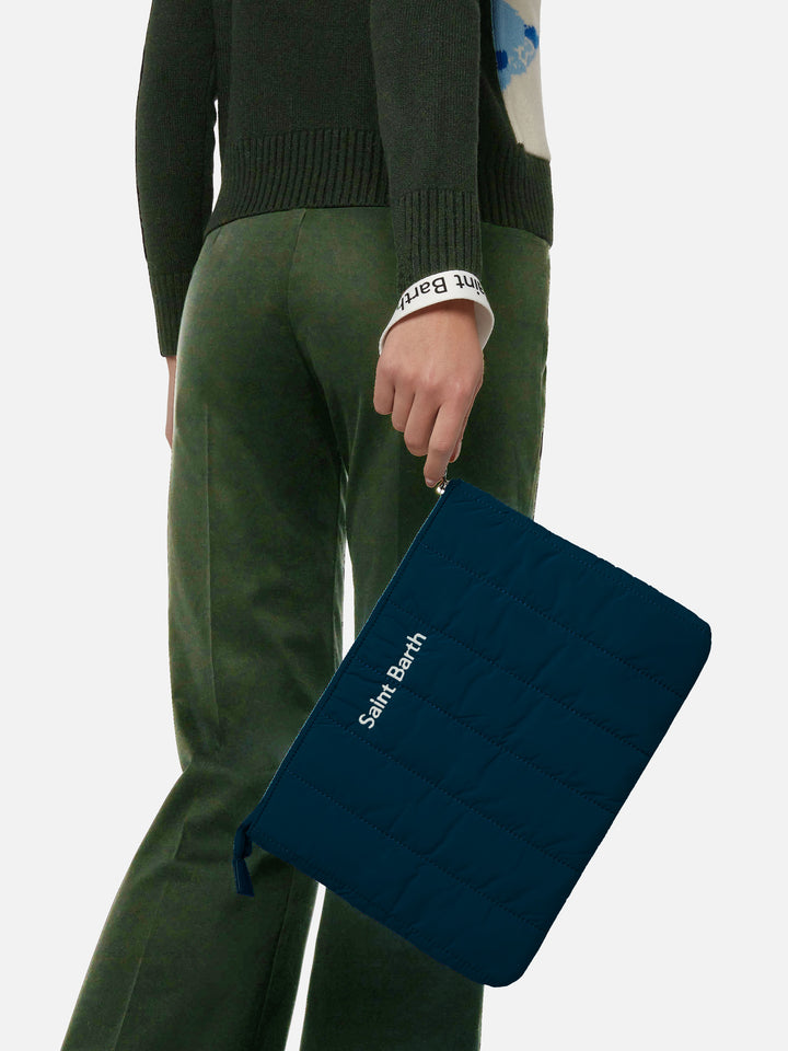 Navy blue quilted Puffer Pochette - MC2 Saint Barth