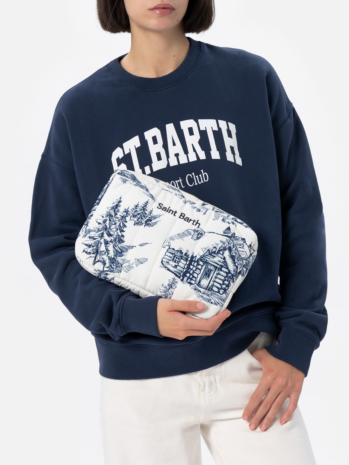 Puffer table case with toile de jouy print - MC2 Saint Barth