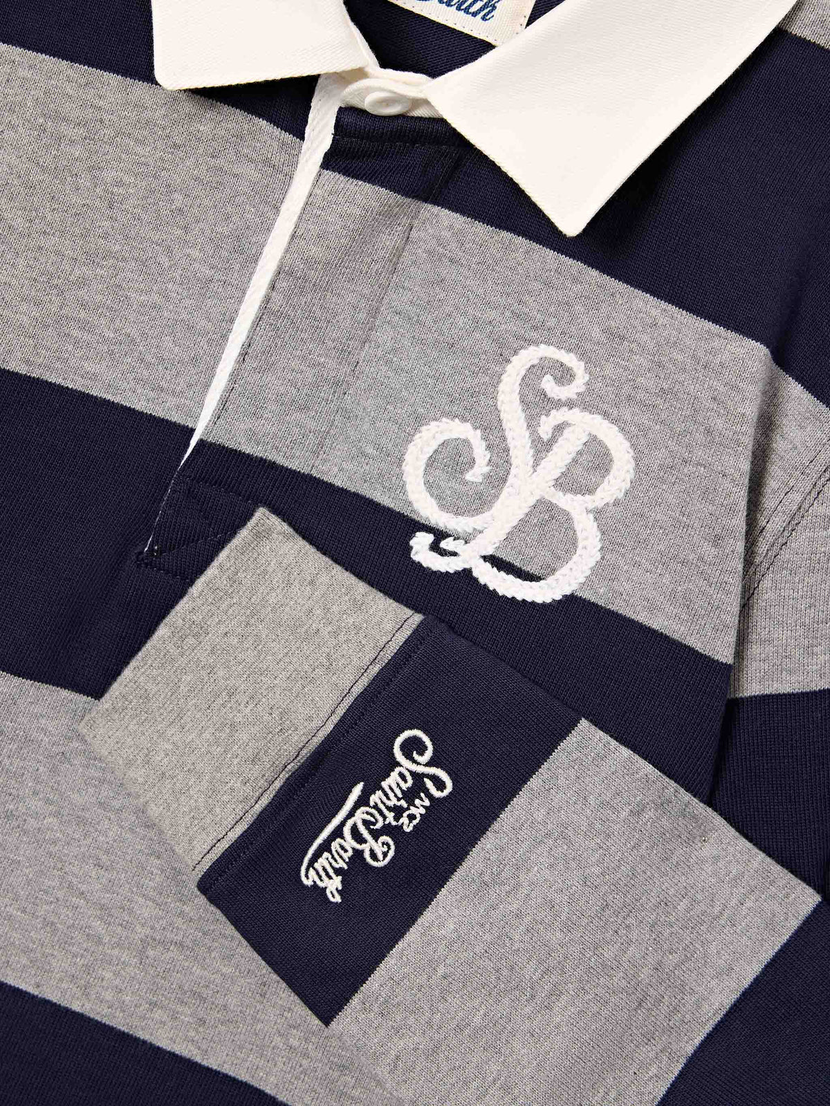 Polo de rugby de algodón Quarterback a rayas con estampado de Mickey Mouse en la espalda | Special edition 