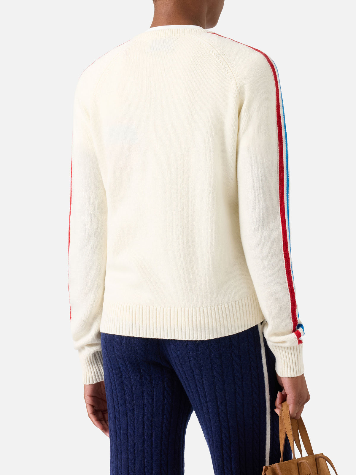 Off white New Queen crewneck knit with Après Ski embroidery