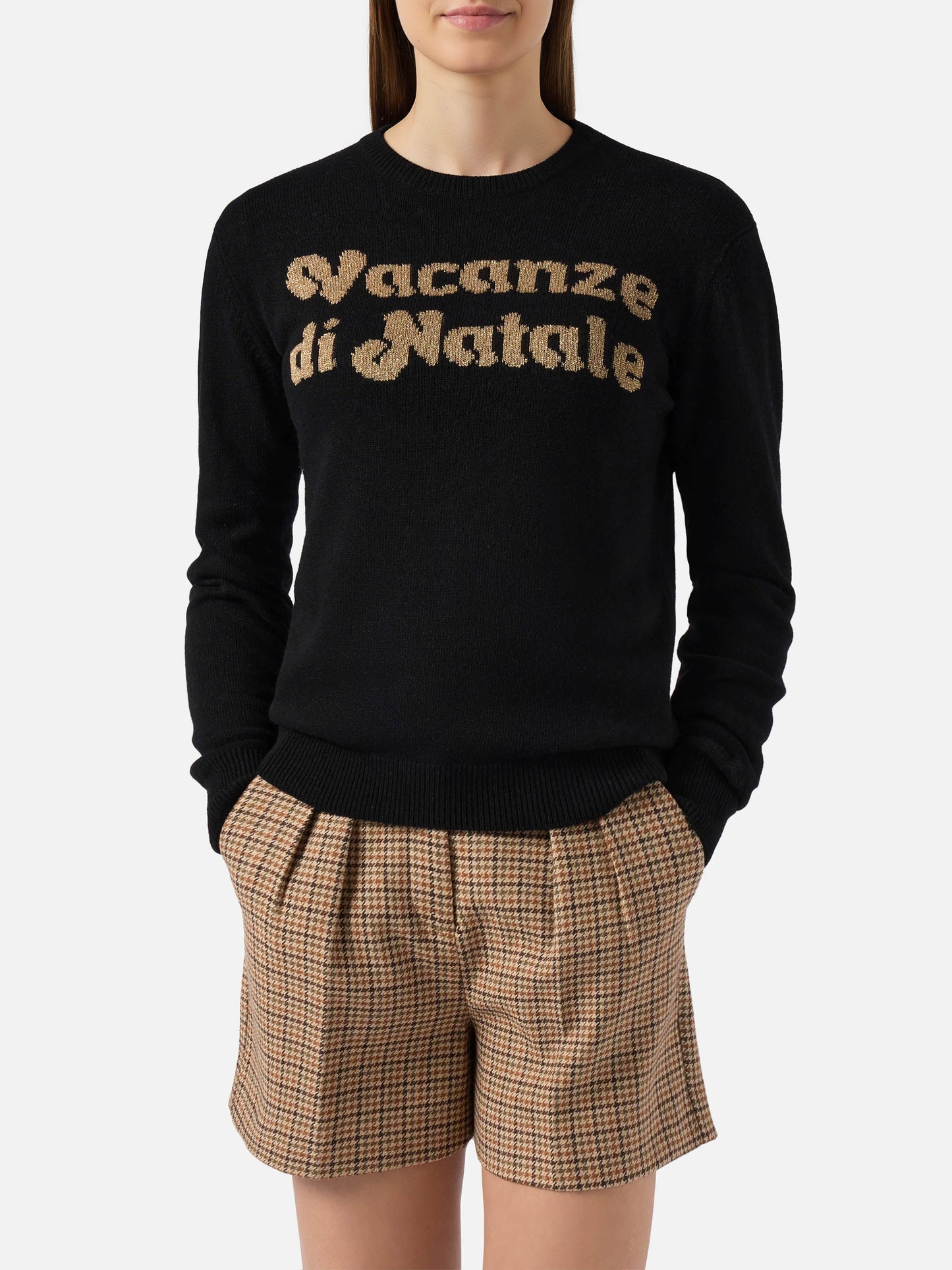 New Queen cashmere-blend crewneck with Vacanze di Natale jacquard | VACANZE DI NATALE SPECIAL EDITION