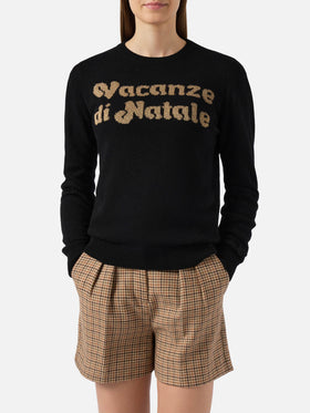 New Queen cashmere-blend crewneck with Vacanze di Natale jacquard | VACANZE DI NATALE SPECIAL EDITION