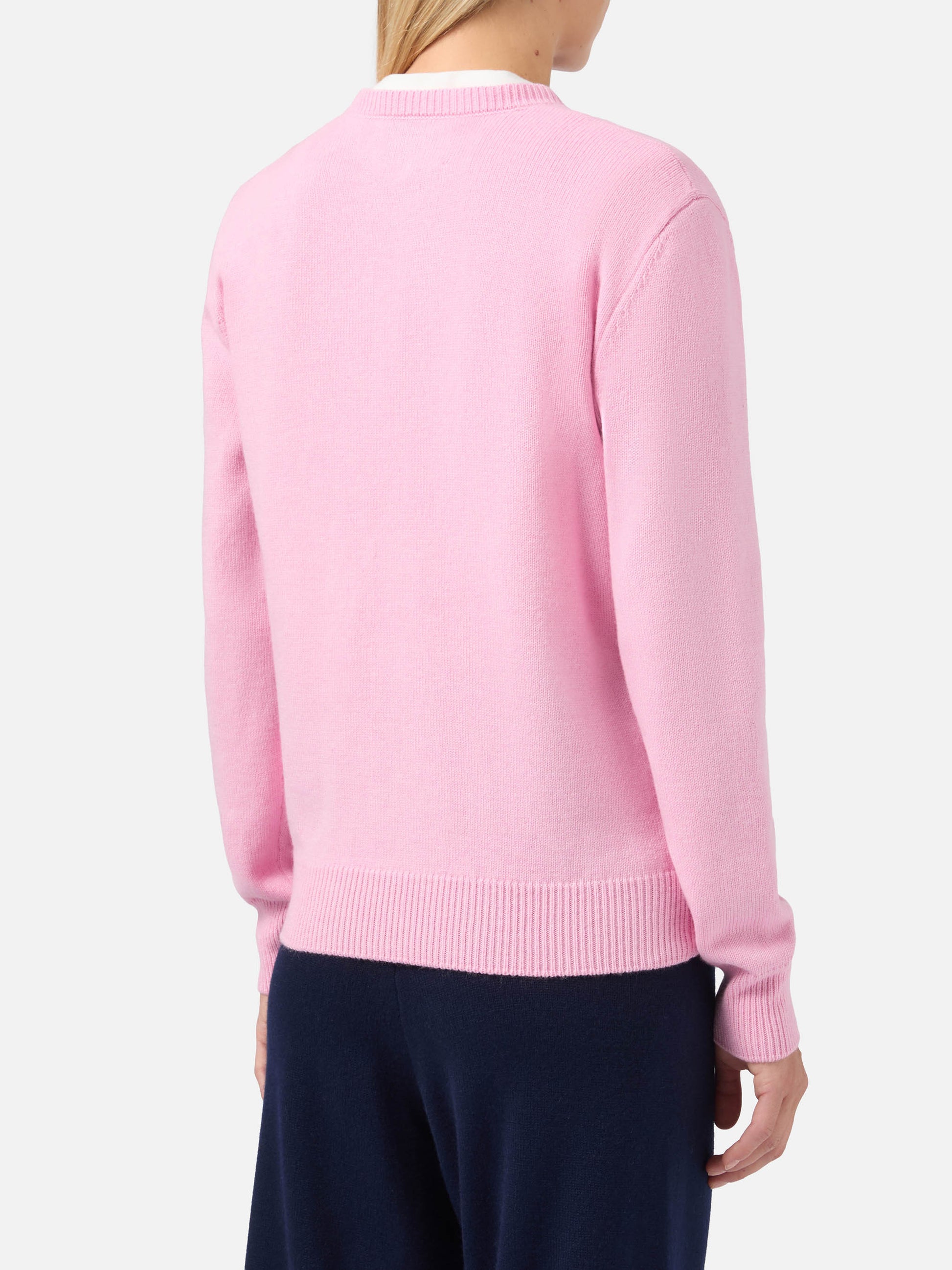 Maglione Donna Vince In Lana E Cashmere Rosa - Collo Tartaruga A Costine - Taglia M - Foto 4
