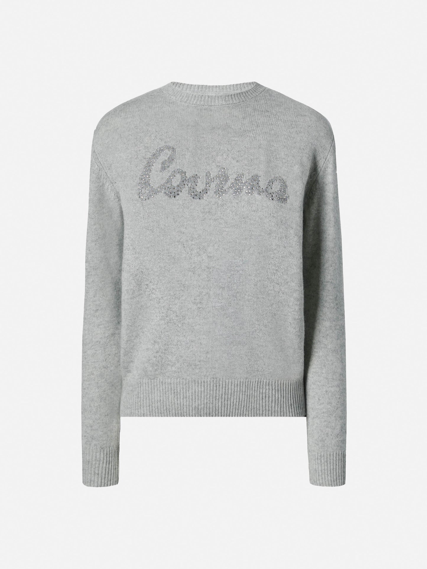 New Queen crewneck with Courma rhinestone embellishment