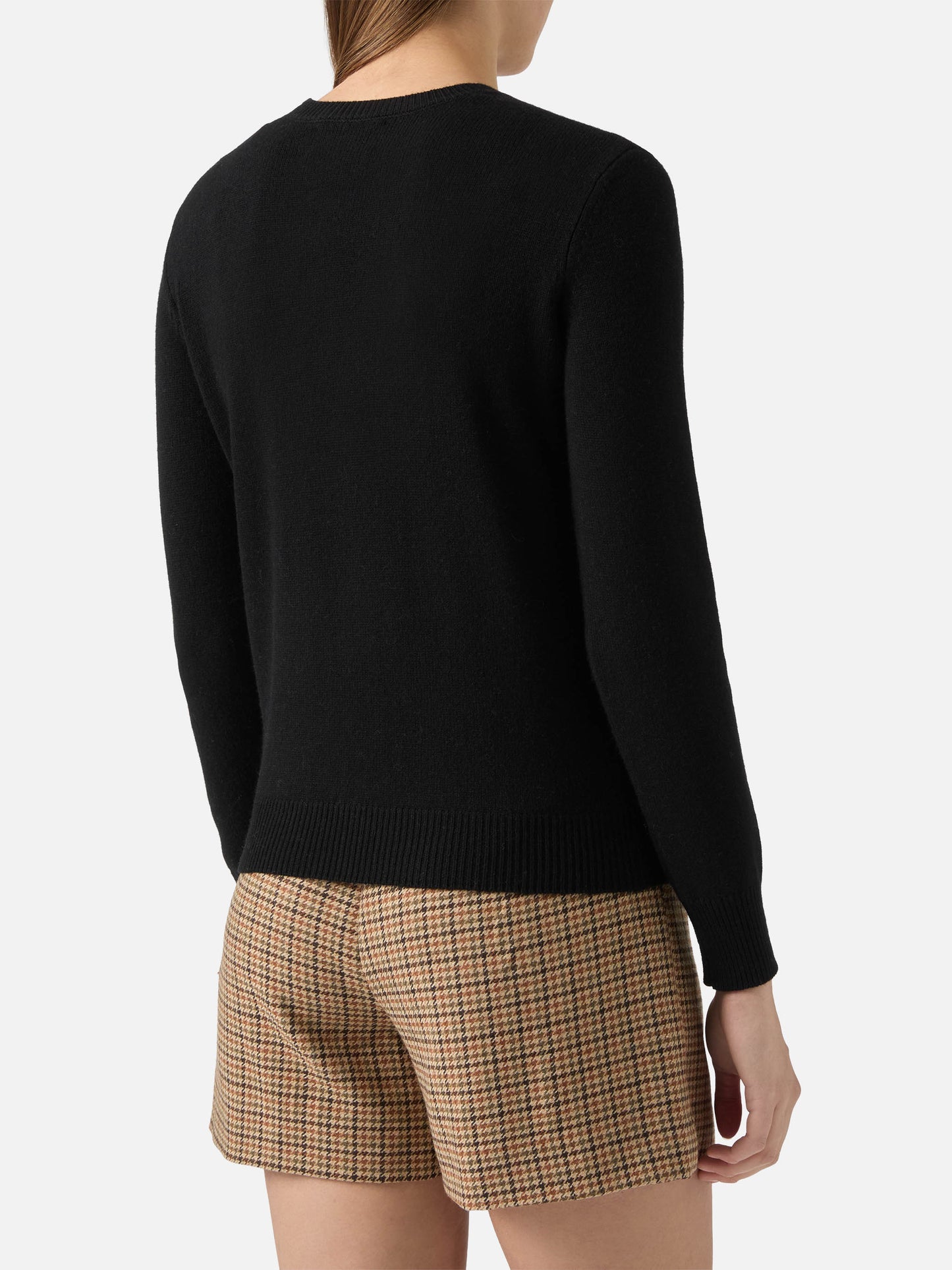 New Queen Crewneck in Weiß mit Strassato-Strassverzierungen