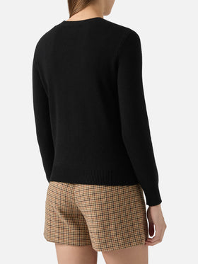 New Queen Crewneck in Weiß mit Strassato-Strassverzierungen