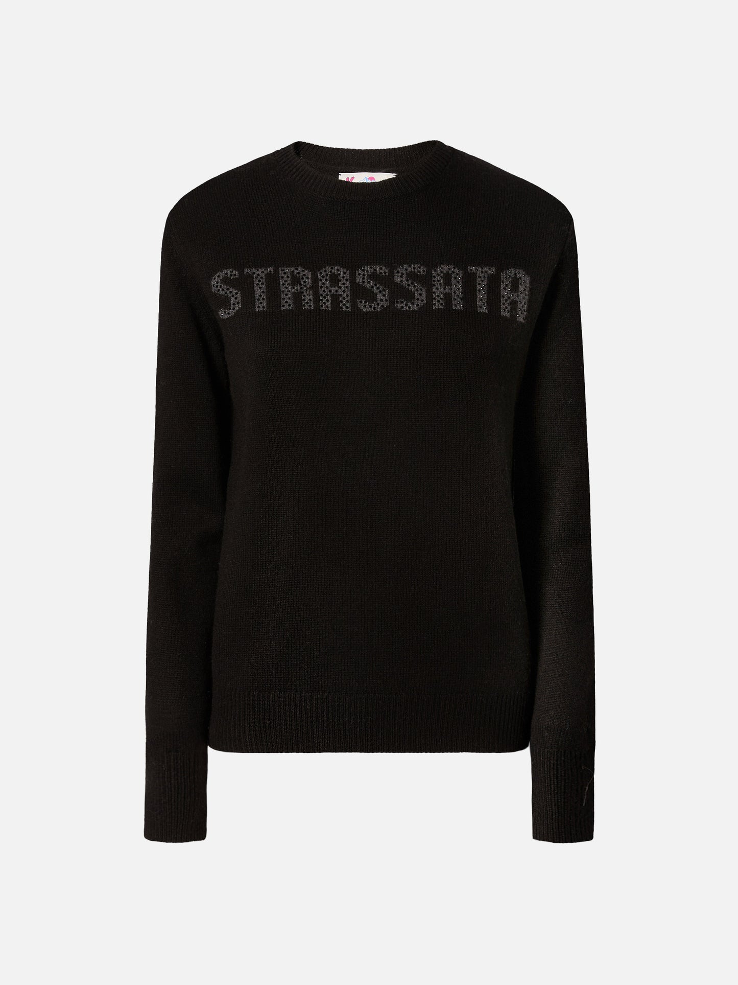 New Queen Crewneck in Weiß mit Strassato-Strassverzierungen