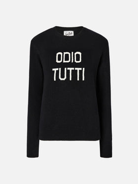 New Queen crewneck with Odio Tutti jacquard