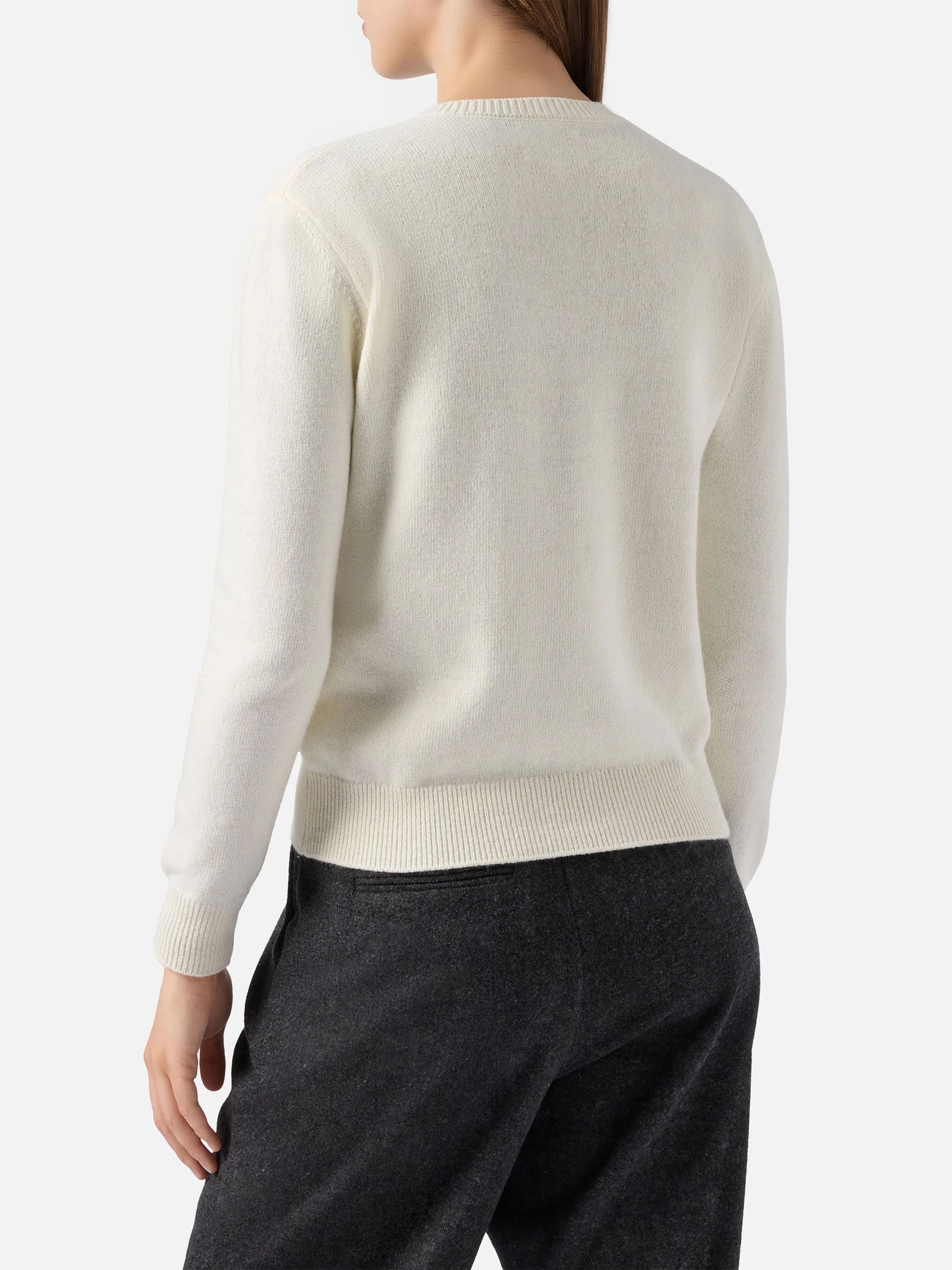 Maglione New Queen in misto cashmere bianco con ricamo lurex Gossip Girl