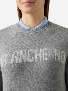 New Queen crewneck with Ma anche no jacquard