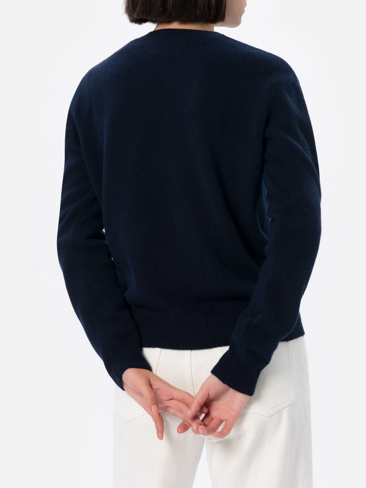 Woman blue sweater New Queen with Non me lo merito jacquard - MC2 Saint Barth