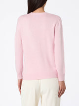 Woman pink sweater New Queen with Giura print