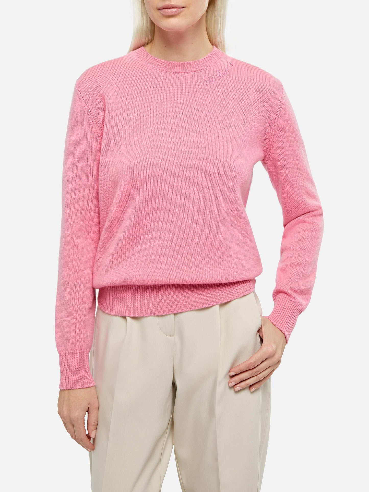 Woman pink cashmere blend sweater New Queen - MC2 Saint Barth