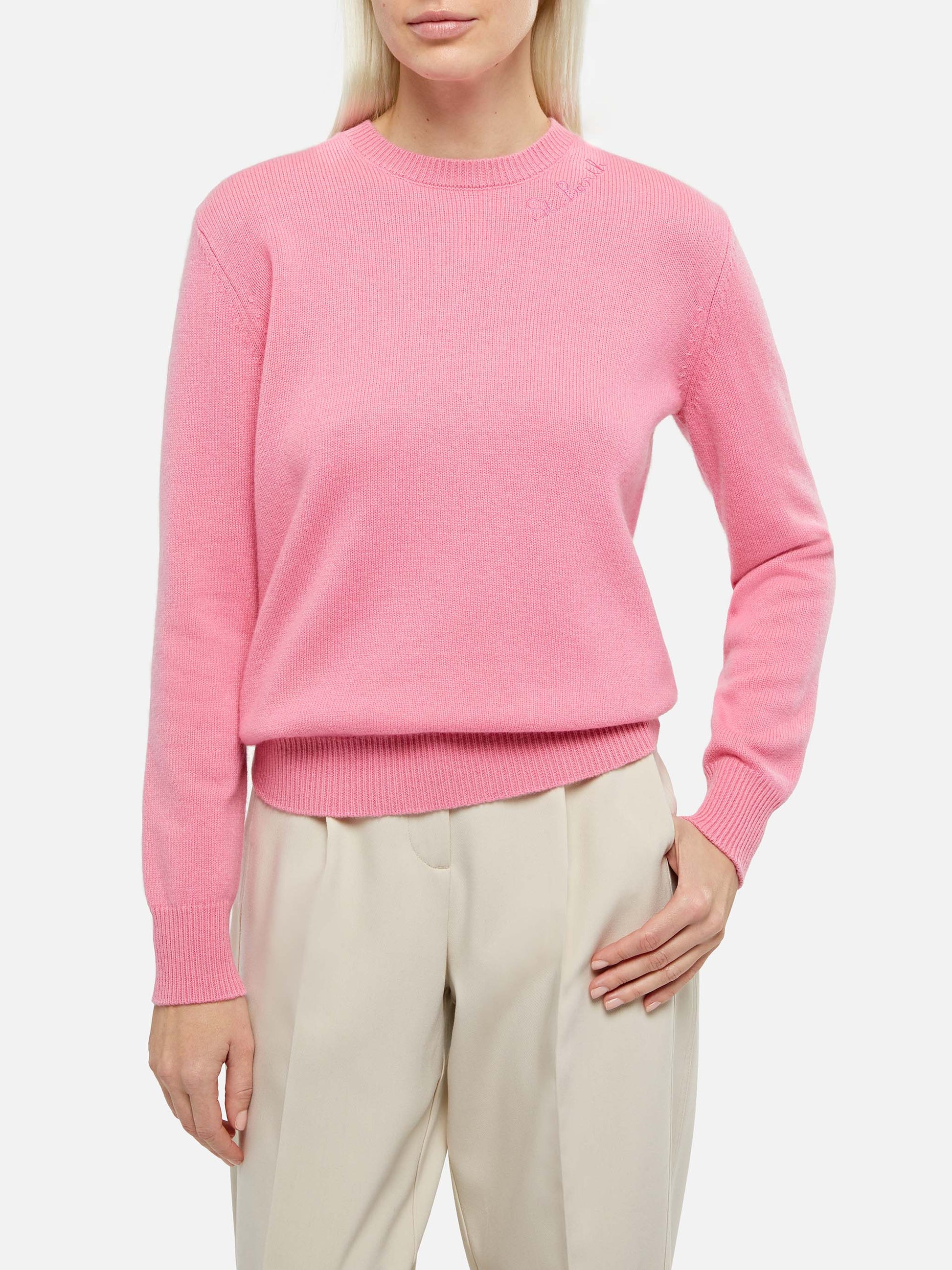 Woman pink cashmere blend sweater New Queen - MC2 Saint Barth