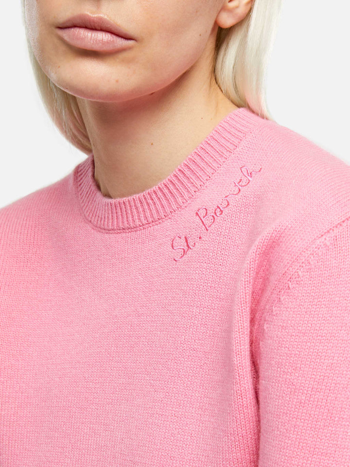 Woman pink cashmere blend sweater New Queen - MC2 Saint Barth