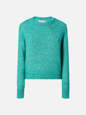 New Queen Crop Soft crewneck with St. Barth embroidery