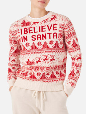 Suéter jacquard navideño New Queen rojo y blanco 