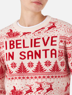 Suéter jacquard navideño New Queen rojo y blanco 