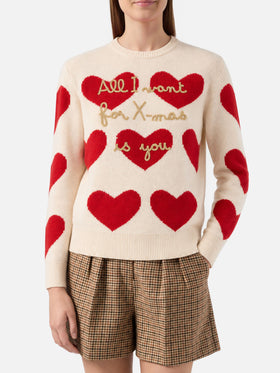 Nouveau pull New Queen avec broderie All I Want for Xmas is You 