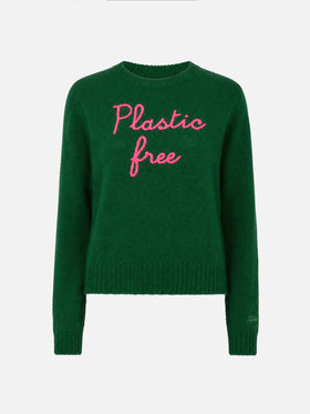 Jersey cropped Green New Queen con bordado Plastic Free 