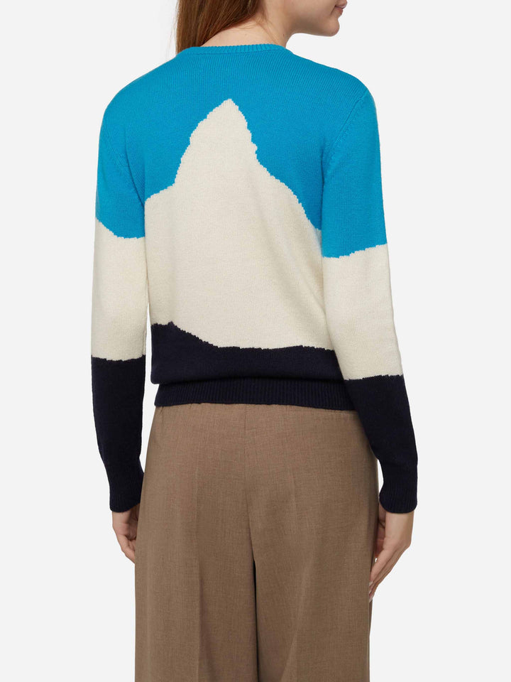 Woman sweater Engadina vintage postcard print - MC2 Saint Barth