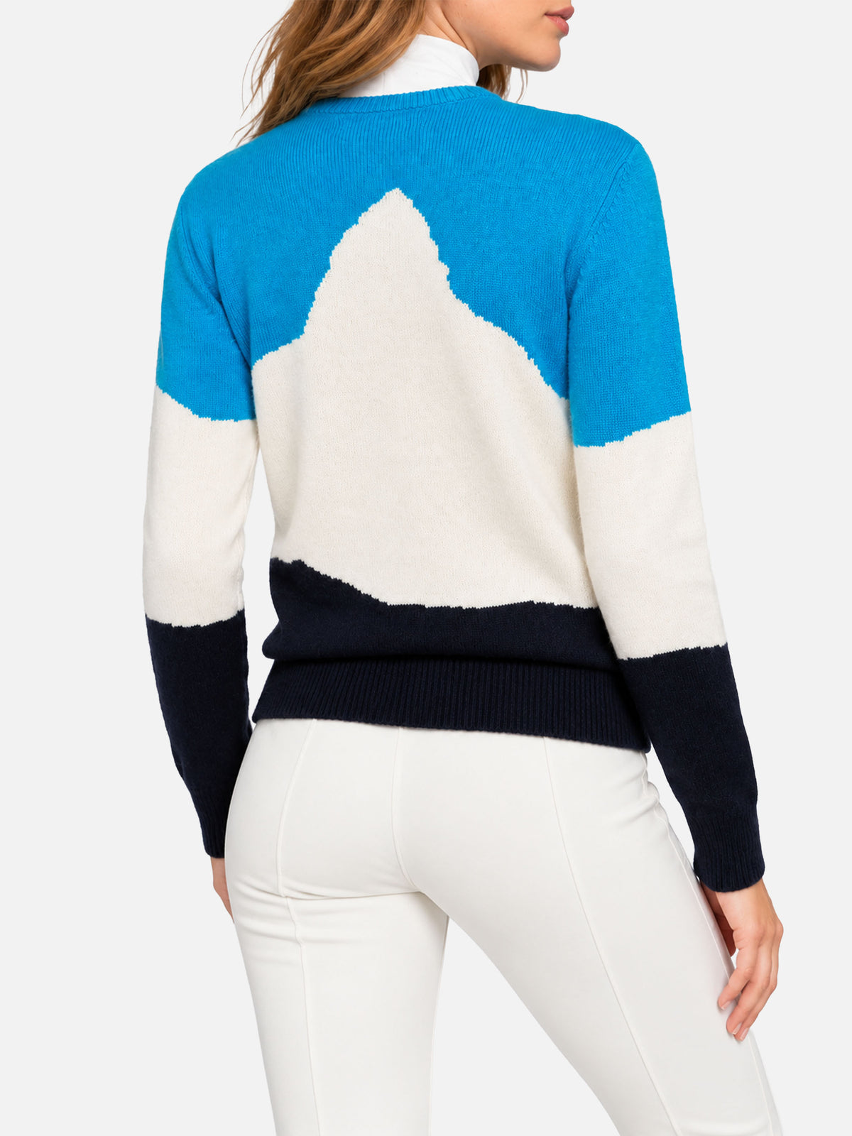 Crewneck with Engadina vintage postcard jacquard