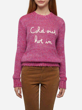 Woman crewneck soft sweater with Cold Out Hot In embroidery - MC2 Saint Barth